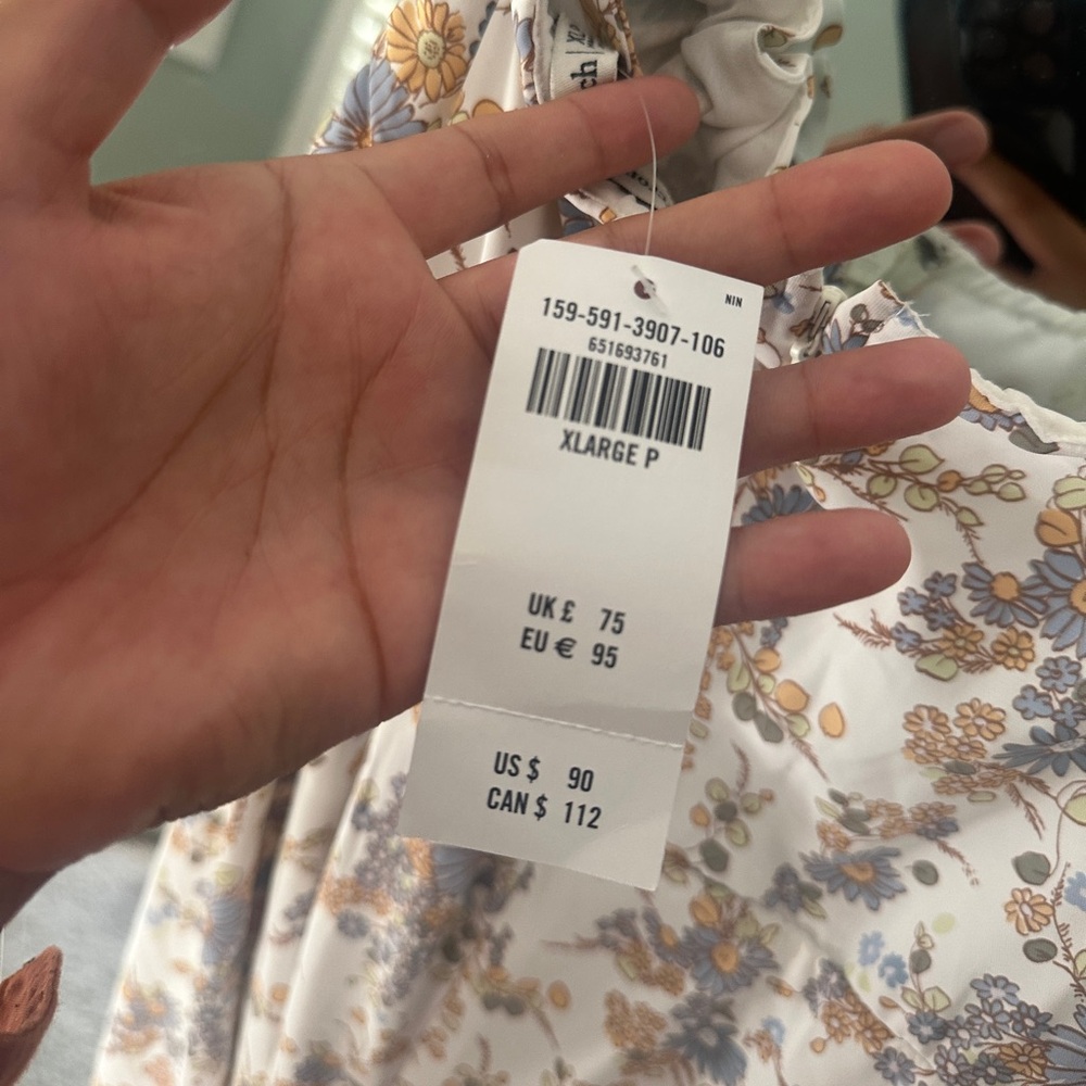 NWT Abercrombie and Fitch Floral Cinched Neck Slip Midi Dress - Picture 12 of 16